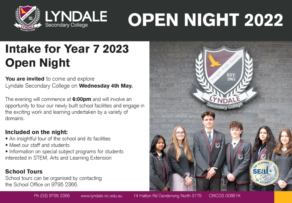 Open Night - Wednesday 4th May